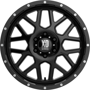 XD SERIES BY KMC WHEELS GRENADE SATIN BLACK MILLED W/BLUE TINTED CLEAR COAT GRENADE 20x10 8x165.10 SATIN BLACK MILLED W/BLUE TINTED CLEAR COAT AUTOMOTIVE WHEEL -24 mm 